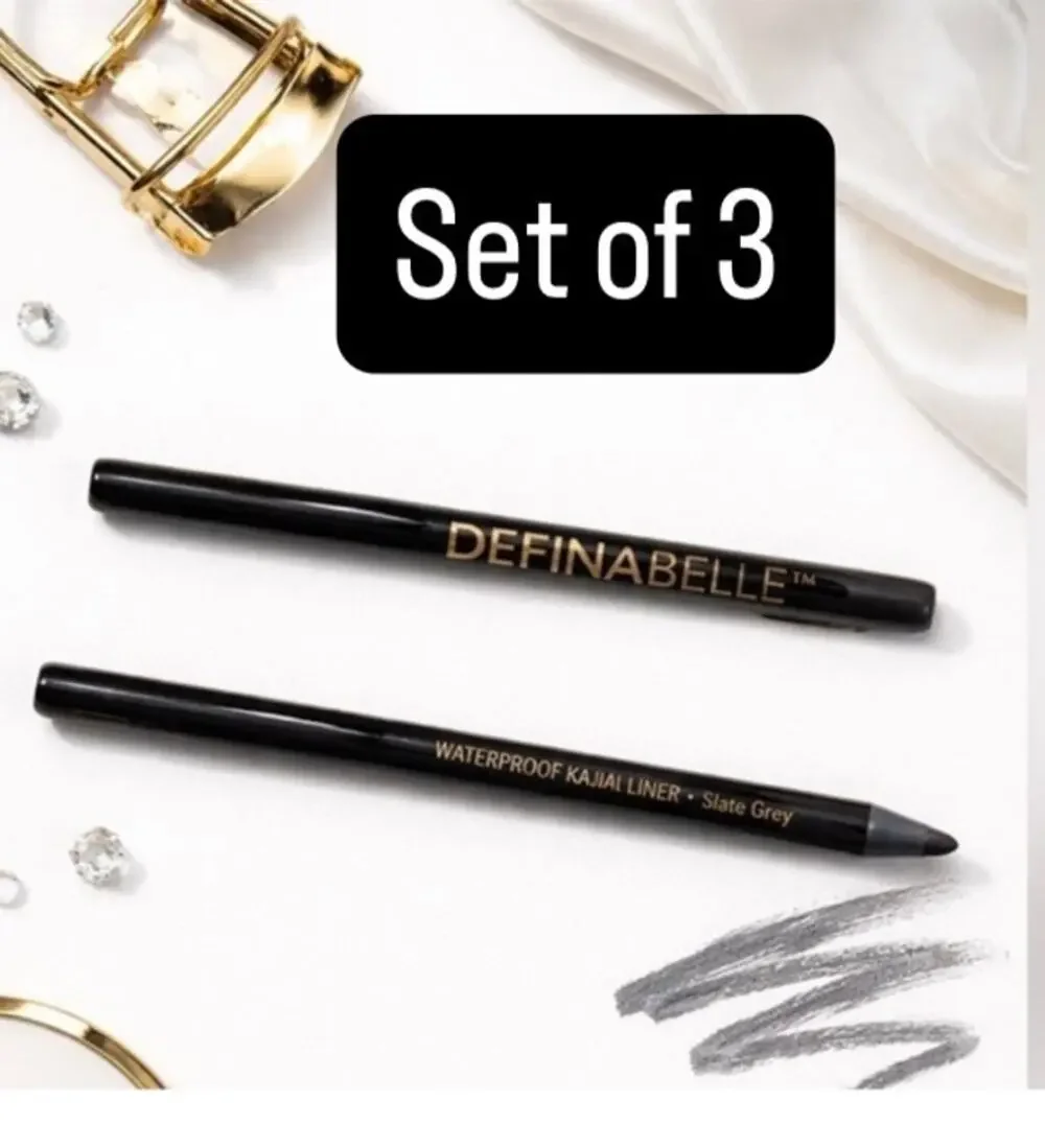 NWT set of 3 Belle Beauty - Definabelle Waterproof Kajal Eyeliner in Slate Grey